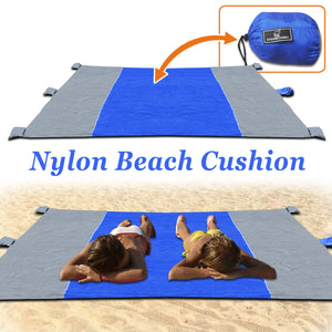 9' x 7' Large, 6 Corner Pockets, Sand Escape, Nylon Beach Blanket