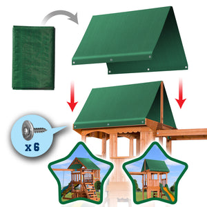 43"x90" Waterproof Replacement Canopy for Backyard Wood Playset Swing Set