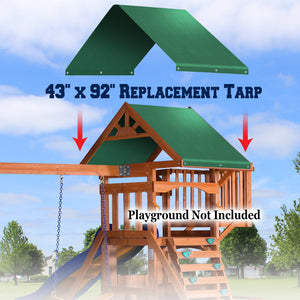 43"x90" Waterproof Replacement Canopy for Backyard Wood Playset Swing Set
