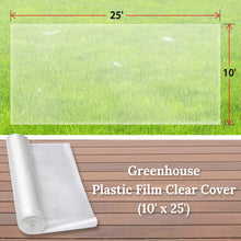 Load image into Gallery viewer, 12x25ft , 25 x 10 ft Greenhouse Clear Plastic Film 6mil Thicker Polyethylene Covering
