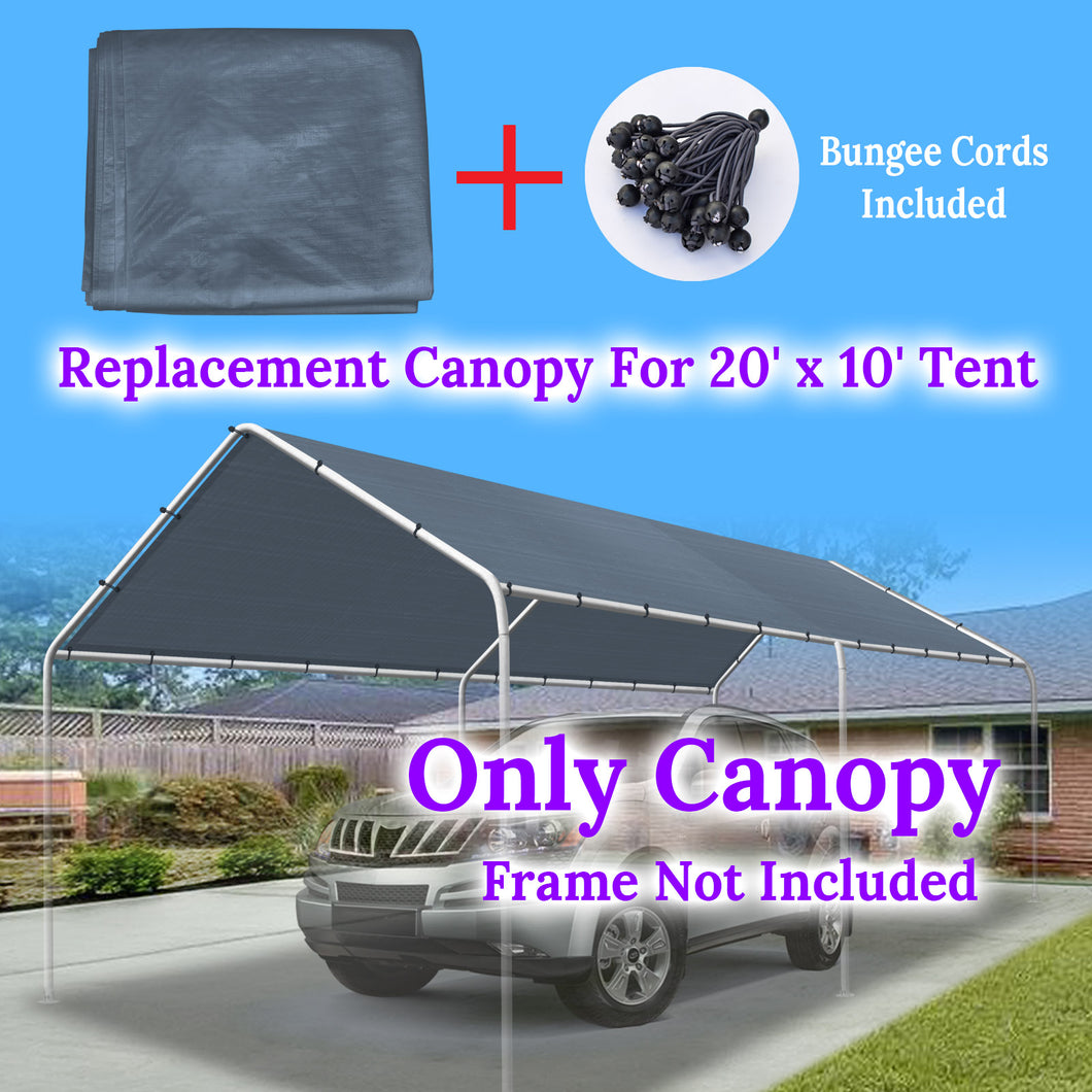 10x20 Ft  Waterproof Carport Canopy Tent Replacement Top Garage COVER