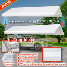Load image into Gallery viewer, 10&#39;x20&#39; Carport Replacement Canopy Cover for Tent Top Garage Shelter Cover with Ball Bungees
