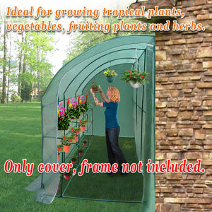 Replacement Canopy Cover for 10x5x7'H Walk-In Half Greenhouse Zipper Doors