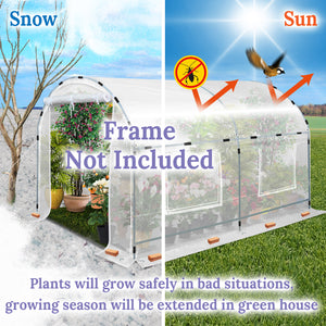 Greenhouse Replacement Cover Larger Walk in Outdoor Plant Gardening Greenhouse (10' X 7' X 6')
