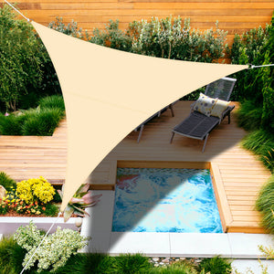 12' Sun Shade Sail UV Top Cover Canopy Triangle for Outdoor Patio Lawn Pool Deck