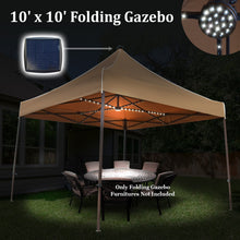 Load image into Gallery viewer, 10x10ft Folding Gazebo Adjustable Height Canopy Tent with Solar LED System
