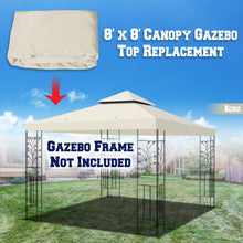 Load image into Gallery viewer, 8&#39;X8&#39; Gazebo Sunshade 2-Tier Patio Pavilion Replacement Canopy
