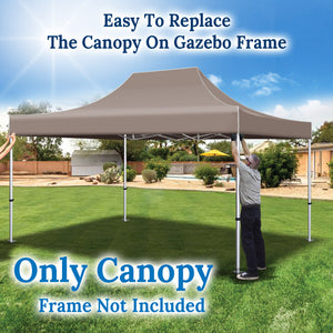 10'x15' Replacement Canopy Pop Up Tent for American Style Gazebo Polyester Cover
