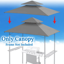 Load image into Gallery viewer, BBQ 8&#39;x5&#39; Double Tier Replacement Canopy Grill Gazebo Roof Gazebo Cover Top

