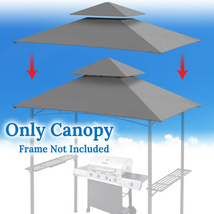 BBQ 8'x5' Double Tier Replacement Canopy Grill Gazebo Roof Gazebo Cover Top