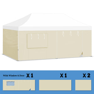 19.7x6.54' Sidewall ONLY with Zipper Door For 10'x20' Pop Up Canopy Party Tent