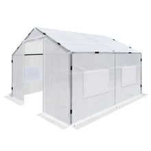Load image into Gallery viewer, Large Greenhouse 2 Doors Walk-in Outdoor Gardening Green House with Roll-up Velcro Windows Garden Plant Hot House (White)
