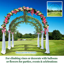 Load image into Gallery viewer, 8.2&#39;x7&#39;x7.2&#39; Garden Support Frame Climbing Plant Arch Arbor for Flowers/Fruits/Vegetables
