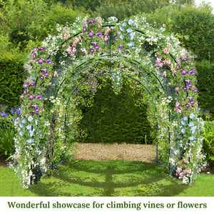 8.2'x7'x7.2' Garden Support Frame Climbing Plant Arch Arbor for Flowers/Fruits/Vegetables