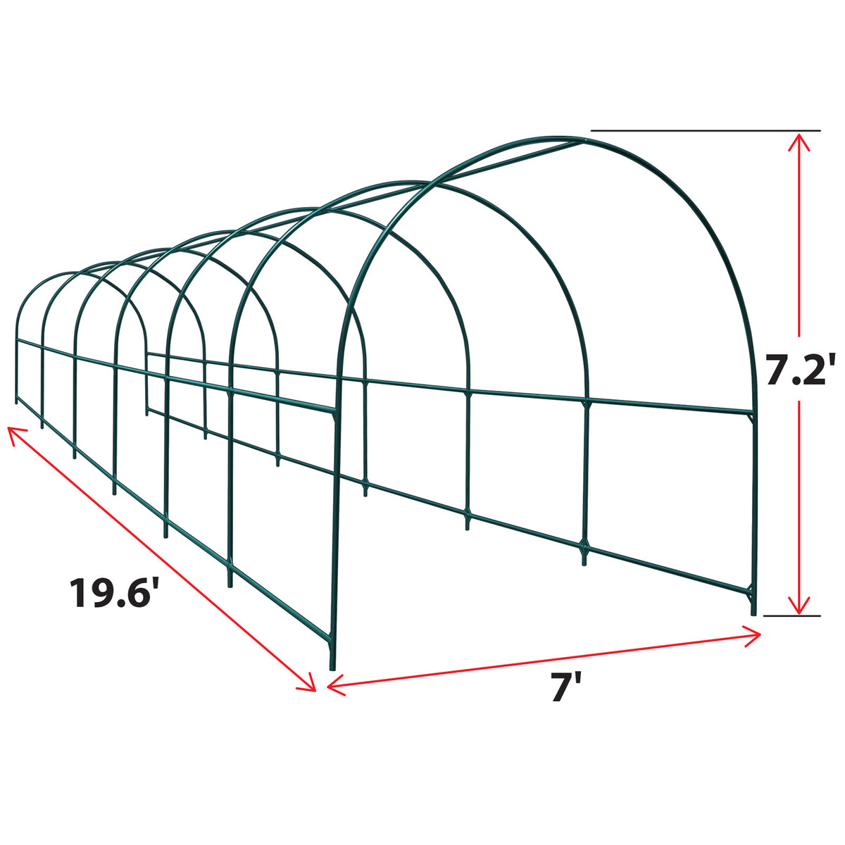 19.6'x7'x7.2' Garden Support Frame Climbing Plant Arch Arbor for Flowe ...