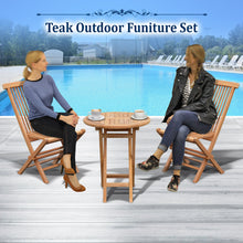 Load image into Gallery viewer, King Teak Golden Teak Wood Coffe Bristo Folding Furniture Set 1 table 2 chairs
