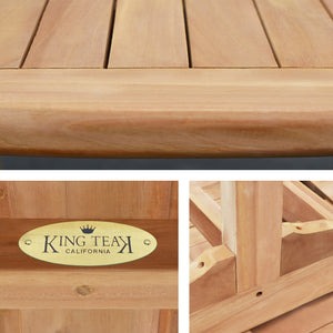 KINGTEAK Golden Teak Wood Patio Dining 7 Piece Sets, 1 Extending Table 6 Chair（Local Pick Up only）