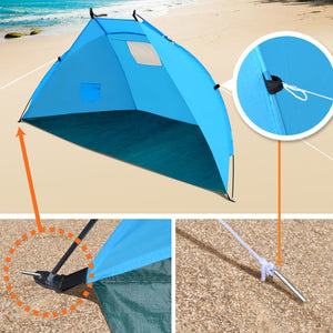 STRONG CAMEL Portable Fishing Camping Hiking Travelling Beach Canopy Shelter Tent Blue