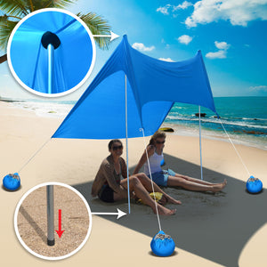 STRONG CAMEL 7'X7' Portable Beach Tent Sunshade Shelter Canopy UV Protect with Sand Anchor