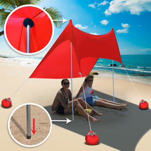 STRONG CAMEL 7'X7' Portable Beach Tent Sunshade Shelter Canopy UV Protect with Sand Anchor