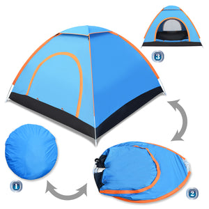 STRONG CAMEL Portable 2-3 Person pop up camping tent  for Backpacking Traveling with carry bag