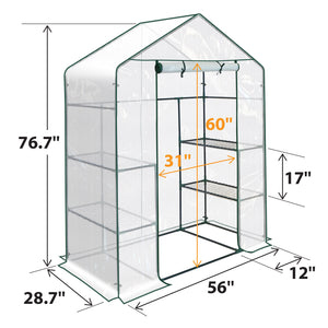 8 Shelves 3 Tiers Portable mini Walk-in Greenhouse Flower Clear Planter Hot House (Polyethylene)