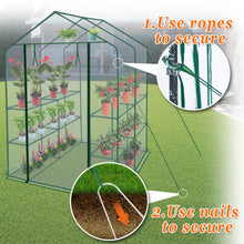 Load image into Gallery viewer, Mini UV Protected Plant Walk-in Greenhouse Outdoor Plant Shelves (56&quot;X56&quot;X76.7&quot;)
