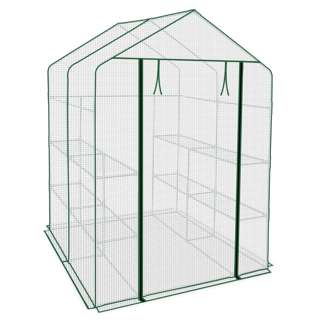 Mini Walk-in Greenhouse Outdoor Plant Shelves UV Protected Plant Green House (56