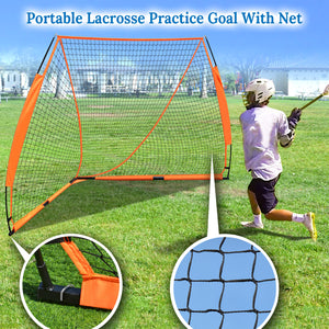 6' x 6' Quick Setup Portable Lacrosse Practice Goal Bow Style Frame