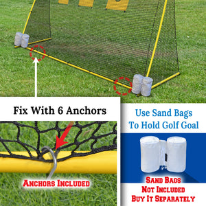 Portable 11.8x3x6.3' Golf Hitting Net Practice  Aids w targets & Carry bag