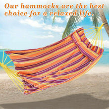 Load image into Gallery viewer, Heavy Duty Portable Double Hammock hanging Swing bed outdoor
