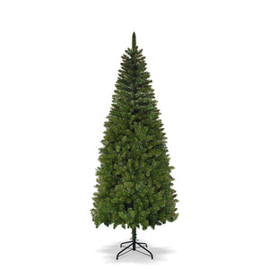 Artificial Pencil Slim Unlit Green Christmas Tree Tall Skinny Hinged Full Xmas Tree Perfect for Holiday Outdoor and Indoor Decor