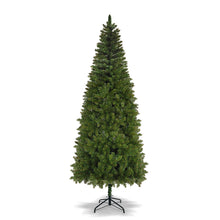 Load image into Gallery viewer, Artificial Pencil Slim Unlit Green Christmas Tree Tall Skinny Hinged Full Xmas Tree Perfect for Holiday Outdoor and Indoor Decor
