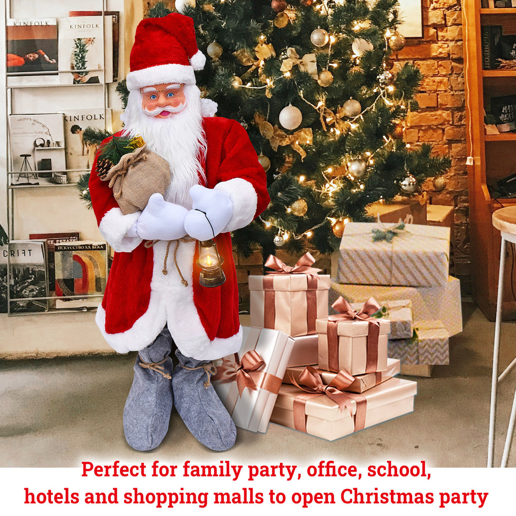 3.6FT Santa Claus Dolls Standing Santa Claus Figurine for Holiday Party Home Decoration