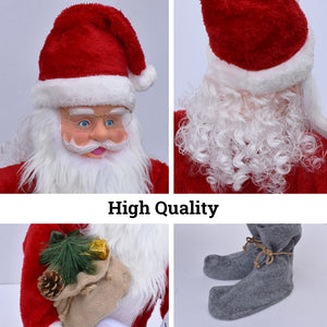 3.6FT Santa Claus Dolls Standing Santa Claus Figurine for Holiday Party Home Decoration