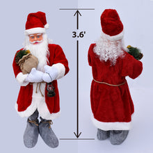 Load image into Gallery viewer, 3.6FT Santa Claus Dolls Standing Santa Claus Figurine for Holiday Party Home Decoration
