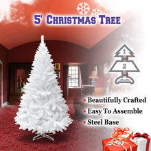 Load image into Gallery viewer, Christmas Tree 5/6/7/7.5FT w Steel Base Xmas WHITE NATURAL Prelit Fir Unlit Pine
