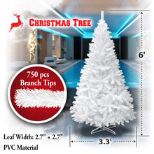 Load image into Gallery viewer, Christmas Tree 6FT Steel Base Xmas WHITE NATURAL unlit pine
