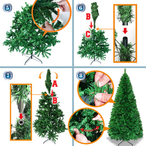 New Christmas Tree 7.5 ft with Sturdy Metal leg Xmas Full Pine Spruce