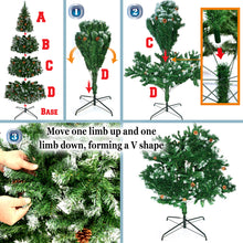Load image into Gallery viewer, 7.5&#39; Frost Artificial Christmas Tree with Natural Pine cones Decor,Stand Home
