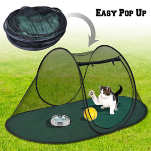 Pop Up Portable Pet Fun Play Puppy Dog Cat Kitten Mesh Tent
