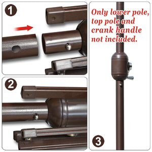 lower pole for patio umbrella Patio Umbrella Lower Pole (Pole Dia 1.5") (Length 33.5")