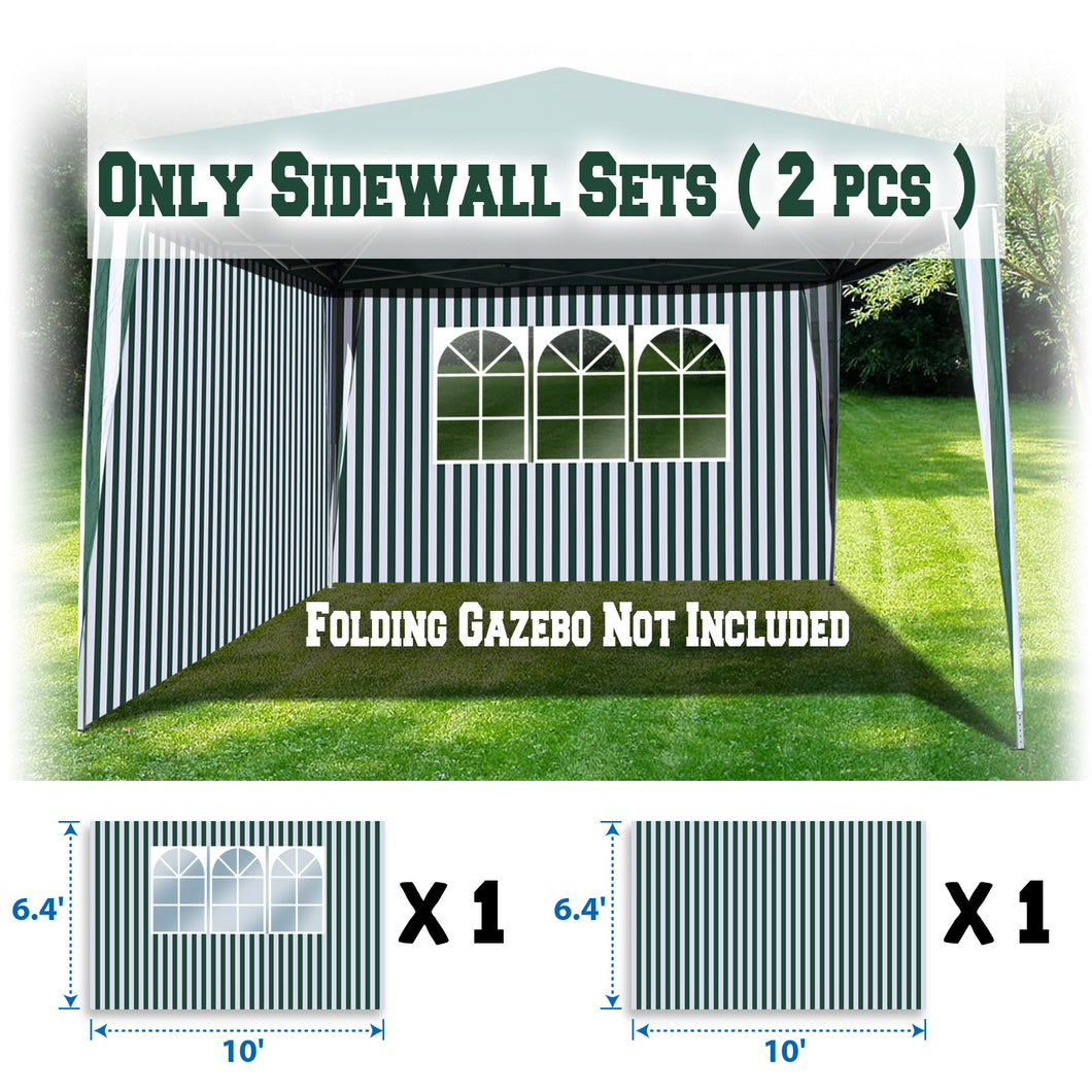 10'x10' Side Panels Tent Outdoor Pop Up Canopy Gazebo Marquee Sidewalls with Zip