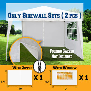 10’x10’ Tent Sidewalls for Pop up Canopy Outdoor Side Panels w window and Zipper
