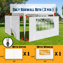 Load image into Gallery viewer, 10’x10’ Tent Sidewalls for Pop up Canopy Outdoor Side Panels w window and Zipper

