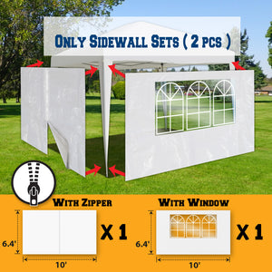 10’x10’ Tent Sidewalls for Pop up Canopy Outdoor Side Panels w window and Zipper