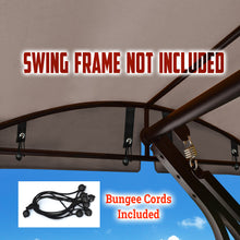 Load image into Gallery viewer, Patio Swing Top Replacement Canopy for Swing Seat 3 Seater Sizes Garden Hammock Outdoor Garden Porch Yard Canopy with Ball Bungees
