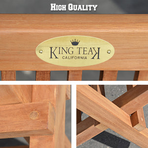KINGTEAK Golden Teak Wood Folding Chair (2 Piece)