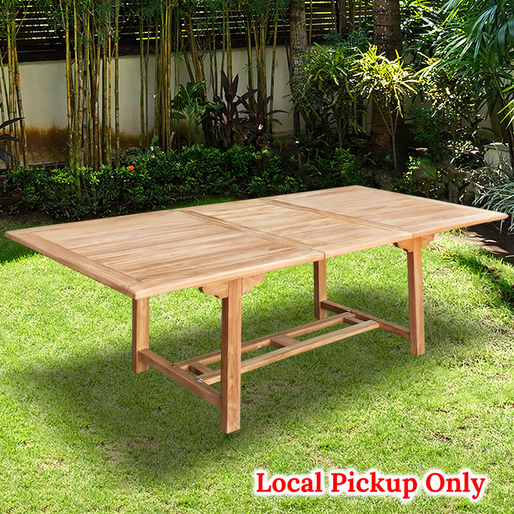 KINGTEAK Outdoor Patio Teak Wood Extending Table ( Local Pickup Only)