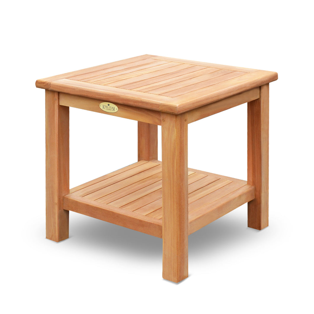 KINGTEAK Teak wood side table, 19.7